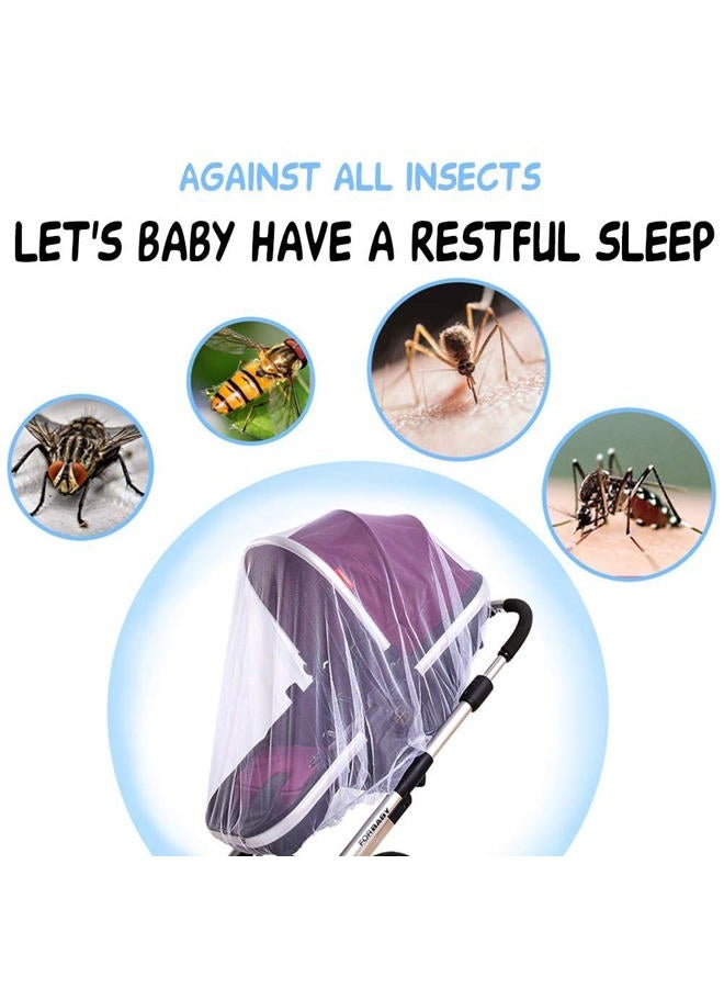 Sysmie 2 Pack Baby Mosquito Net for Strollers Carriers Car Seats Cradles, Portable Durable & Long Lasting Infant Insect Shield Netting (White) - Image 3