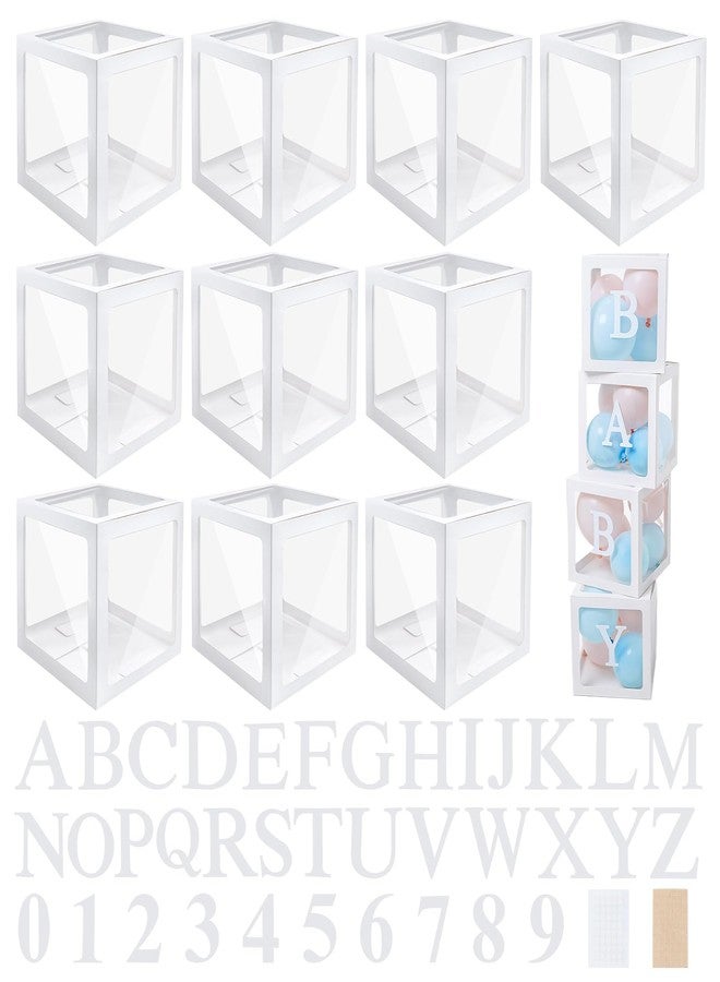 GLASSWINDS 12 Pcs Transparent Balloon Boxes for Baby Shower Decorations, Clear Balloon Boxes with 99 Letters for Wedding Gender Reveal Grad Birthday Party Bridal Anniversary Backdrop Decor - Image 1