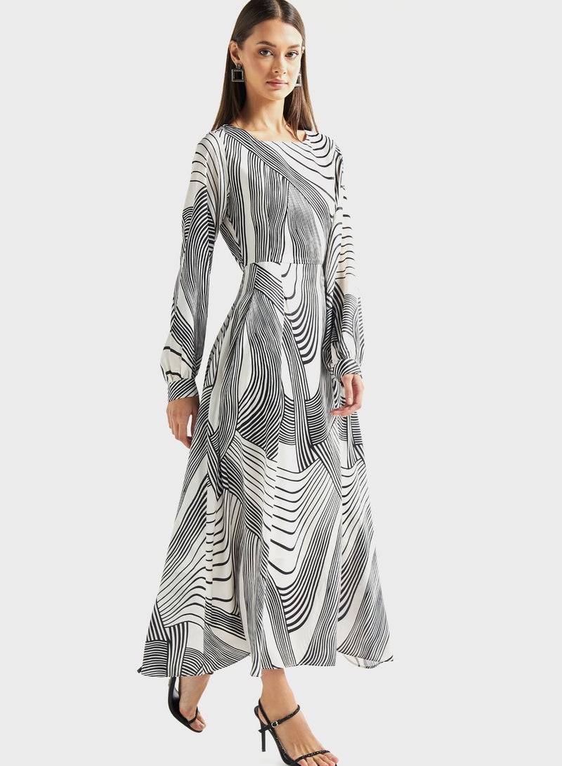 FAV Abstract Print Dress - Image 4