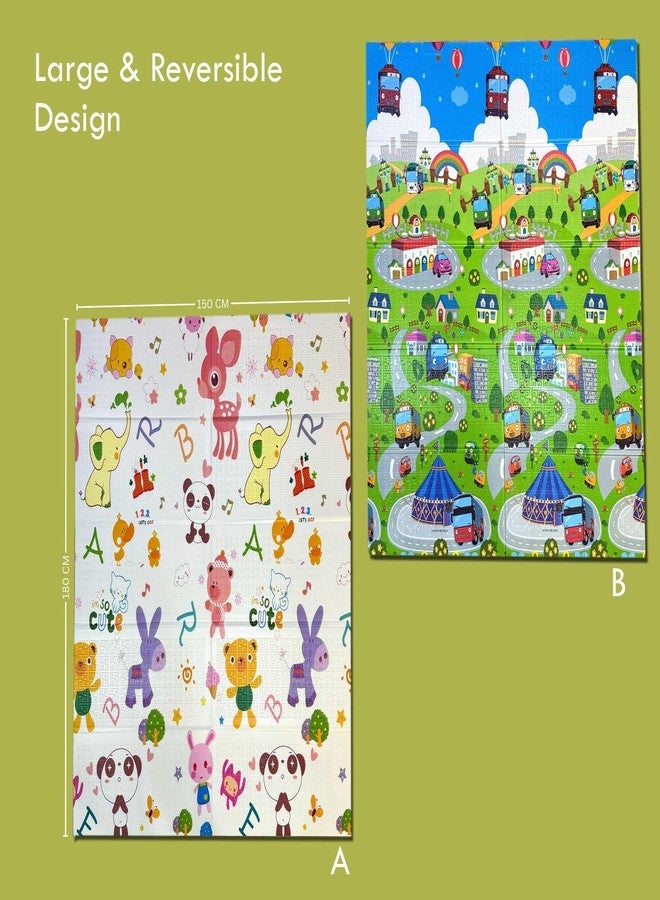ROARIFY Premium Reversible Baby Play Mat | Extra Large Soft Foam Crawling Mat for Babies & Toddlers | Non-Slip, Waterproof, Easy to Clean | Multicolor Foldable Learning Play Mat for Indoor & Outdoor (6.5 X 5 ft, 0.8 cm Thickness) Teddy-Village - Image 2