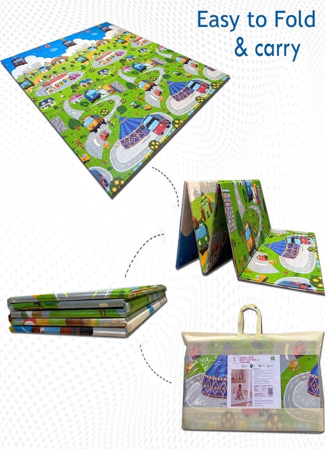 ROARIFY Premium Reversible Baby Play Mat | Extra Large Soft Foam Crawling Mat for Babies & Toddlers | Non-Slip, Waterproof, Easy to Clean | Multicolor Foldable Learning Play Mat for Indoor & Outdoor (6.5 X 5 ft, 0.8 cm Thickness) Teddy-Village - Image 3