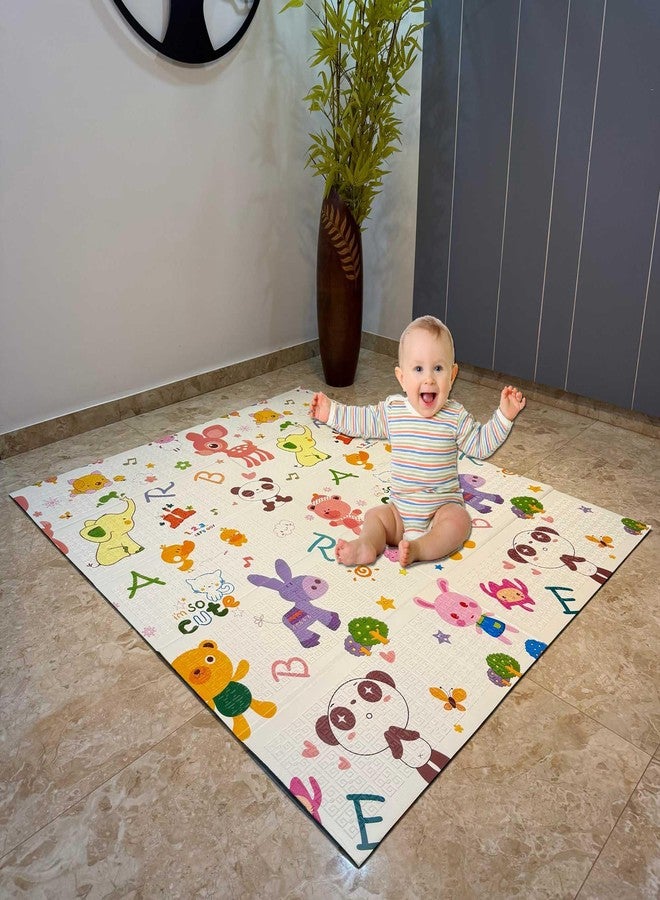 ROARIFY Premium Reversible Baby Play Mat | Extra Large Soft Foam Crawling Mat for Babies & Toddlers | Non-Slip, Waterproof, Easy to Clean | Multicolor Foldable Learning Play Mat for Indoor & Outdoor (6.5 X 5 ft, 0.8 cm Thickness) Teddy-Village - Image 1