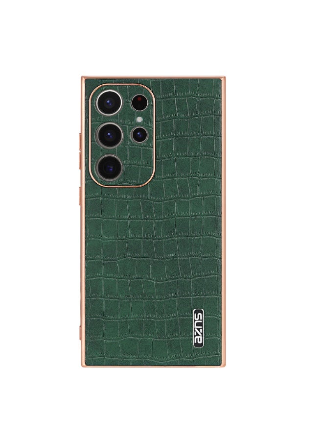 كولور فانس جراب لهاتف Samsung Galaxy S25 Ultra 5G مصنوع من مادة البولي يوريثان الحراري ونسيج جلد التمساح الكهربائي - أخضر - Image 3
