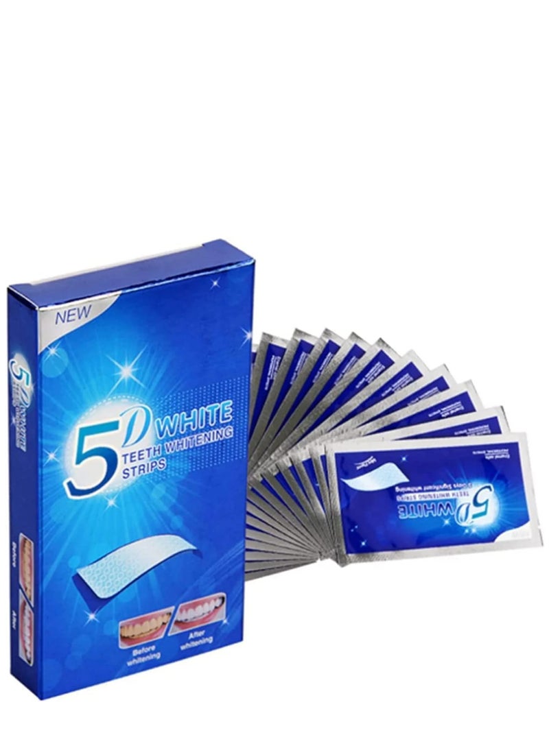 5D 5D White Teeth Whitening Strips Set, 4 Packs, 40 Strips Total - Image 3