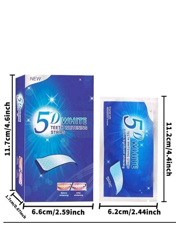 5D 5D White Teeth Whitening Strips Set, 4 Packs, 40 Strips Total - Image 4