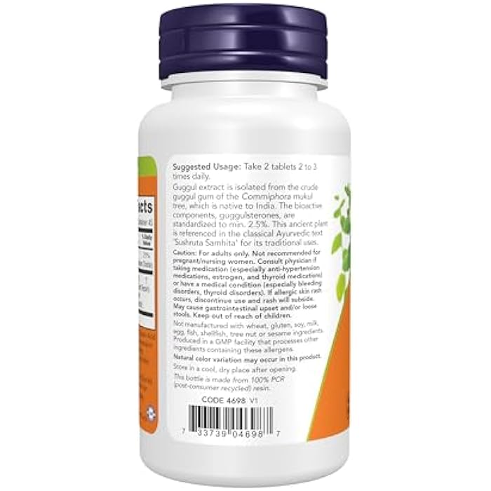Now Supplements, Guggul Extract 500 mg per Tablet, 90 Tablets - Image 3
