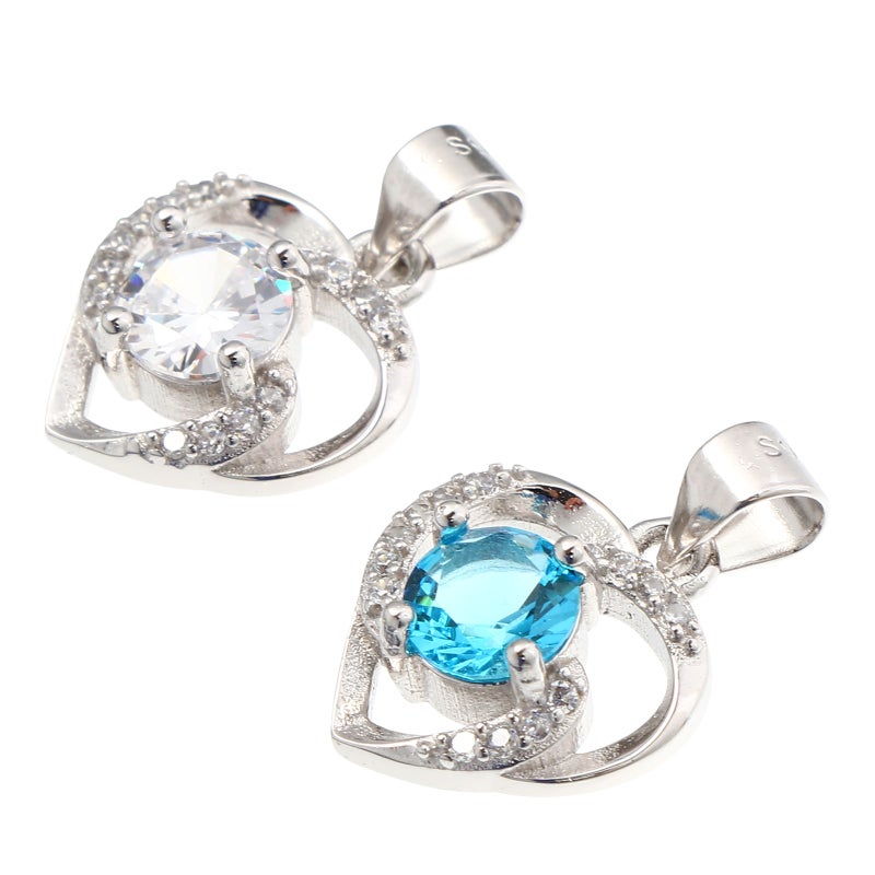 2 Pcs Heart-shape Necklace Pendant Fashion DIY Hanging Jewelry Pendant - Image 1