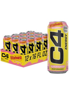 C4 C4 Starburst Strawberry Energy Drink 473ml Pack of 12  - Image 1