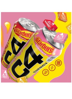 C4 C4 Starburst Strawberry Energy Drink 473ml Pack of 12  - Image 4