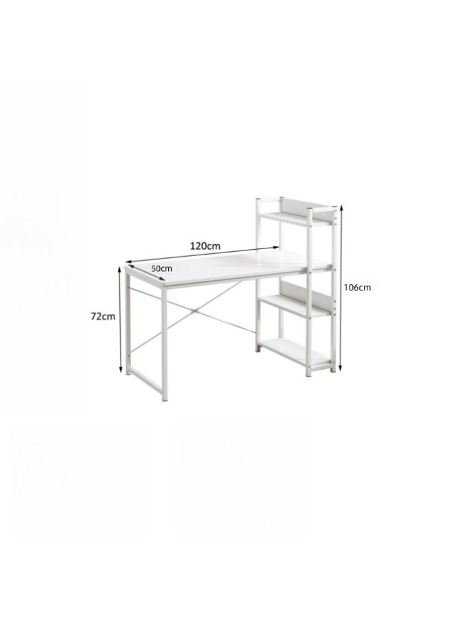 NEWLAN Modern 2-in-1 Office Desk with Built-in Bookshelf, Spacious Workstation Table with Sturdy Frame for Study, Gaming and Work. 120*72*55cm - Image 3