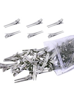 DanziX DanziX 100Pcs Styling Hair Clips,Double Prong Curl Clips,Pin Curl Clips for Hair, Alligator Roller Clip,Duckbill Long Hair Clips for Salon Hair Extensions 