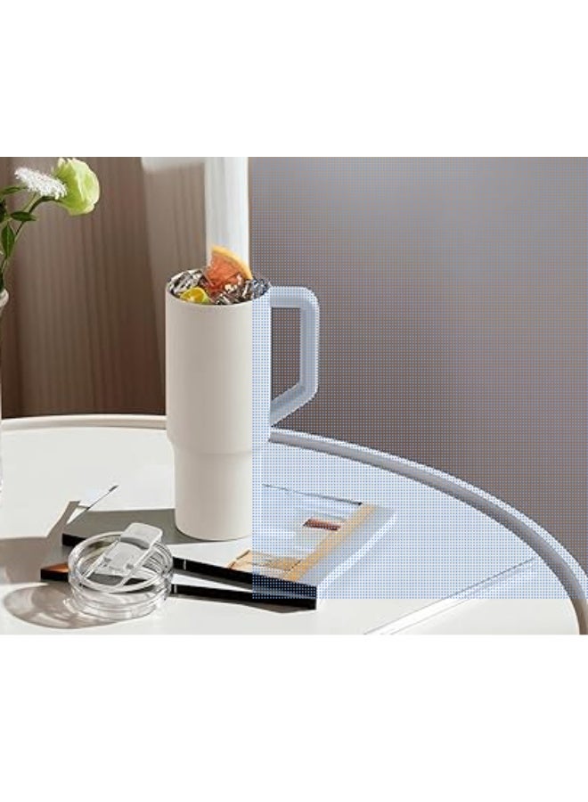 MIJIA 1L Large Capacity Stainless Steel Thermos Mug with Handle & Built-In Straw – 316L Premium Insulated Travel Tumbler for Hot & Cold Drinks – Durable, Leak-Proof, Eco-Friendly Reusable Mug for Gym, Office, Car, Outdoor Use – Sweat-Proof & BPA-Free – White - Image 2