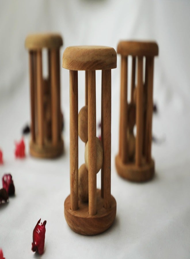 SOULILLY Neem Wood Tumbler Rattle Toy for Kids | Rounded Easy to Grip Design | Smooth Finish for Small Hands | for Age 3 Plus Months | Sensory Play Toy - Image 3