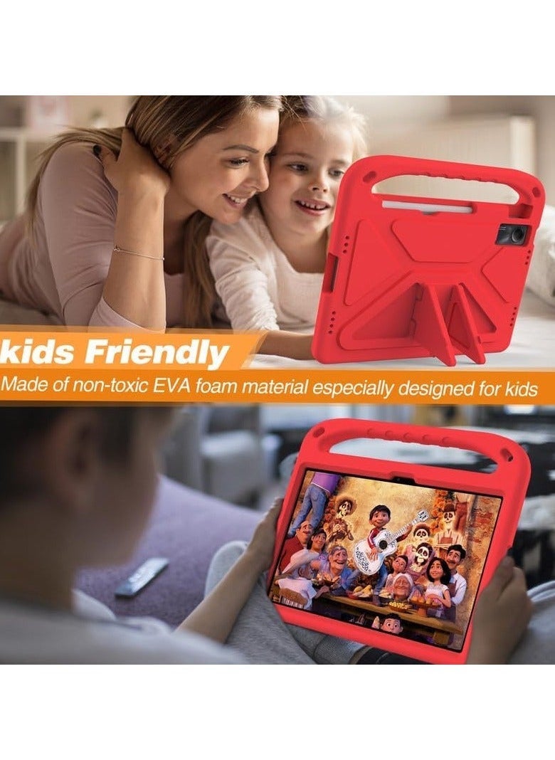 Kids Case For Xiaomi Redmi Pad SE 11-Inch (2023), EVA Foam Lightweight Shockproof Duarable, Tablet Cover with Handle Stand Case For Children Firendly, Red - Image 4