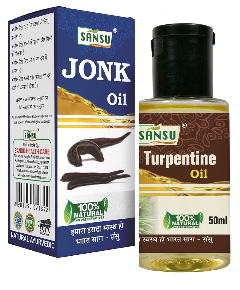 Sansu Jonk hair oil Leech oil 30ml with Terpin oil Natural oil 50ml Pack of 2 - Image 1