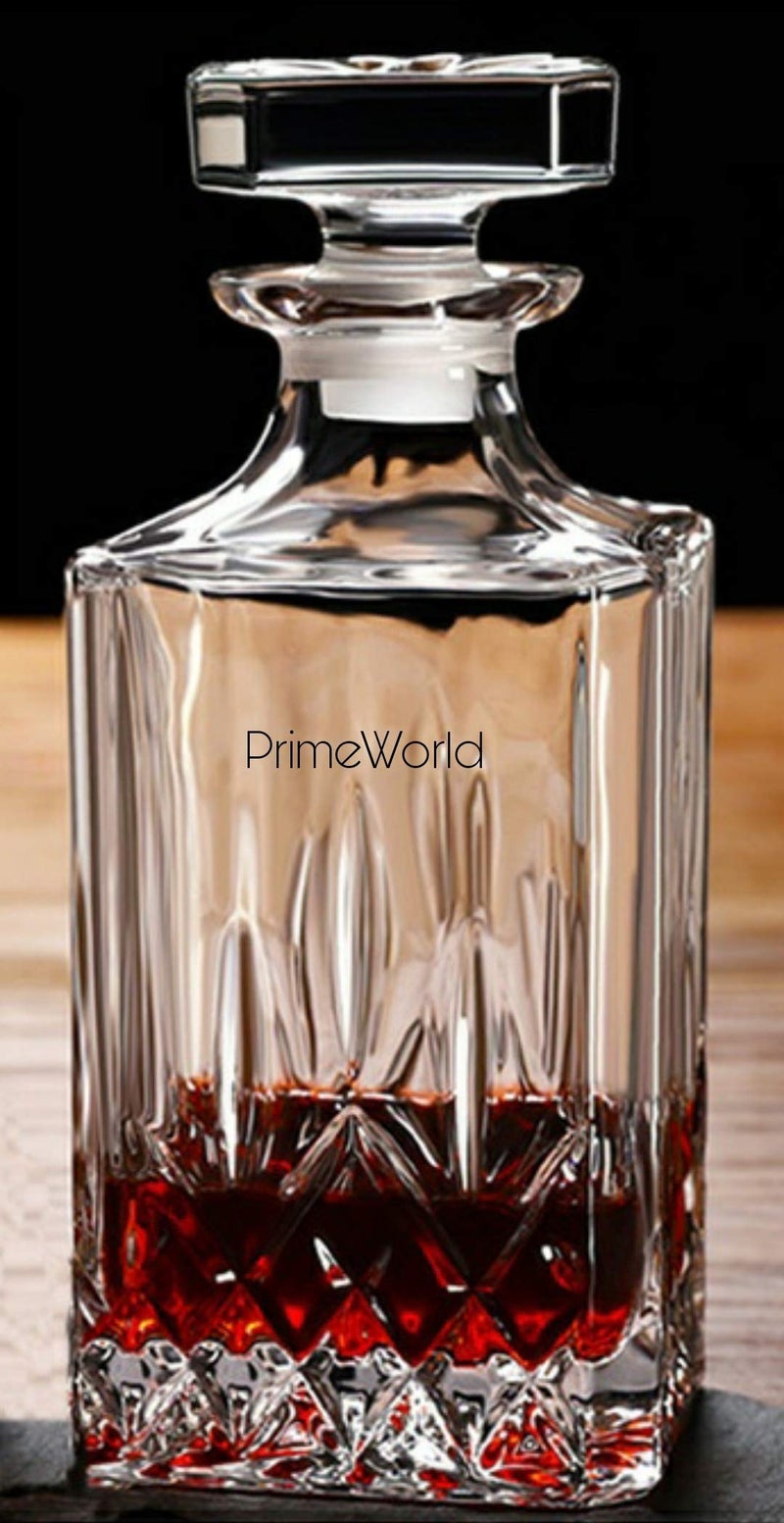 PrimeWorld European Opera Crystal Clear 1 Pcs Glass Decanter Set - Perfect for Whiskey, Scotch, Wine, Vodka, Tequila, Rum etc - Image 3