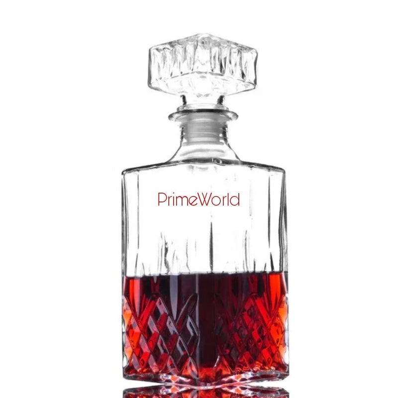 PrimeWorld European Opera Crystal Clear 1 Pcs Glass Decanter Set - Perfect for Whiskey, Scotch, Wine, Vodka, Tequila, Rum etc - Image 2