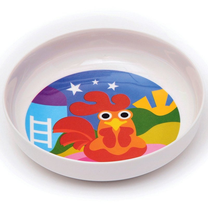 French Bull 4pc Toddler Kids Feeding Melamine Tableware Flatware BPA Free Dishwasher Safe, Durable Plate, Cup, bowl, Divided Tray Dinnerware Set, Farm, 4pc bowl set (74292) - Image 3