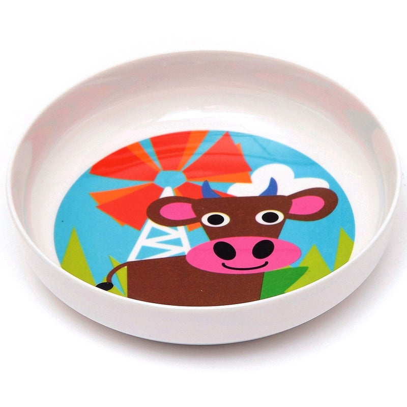 French Bull 4pc Toddler Kids Feeding Melamine Tableware Flatware BPA Free Dishwasher Safe, Durable Plate, Cup, bowl, Divided Tray Dinnerware Set, Farm, 4pc bowl set (74292) - Image 5