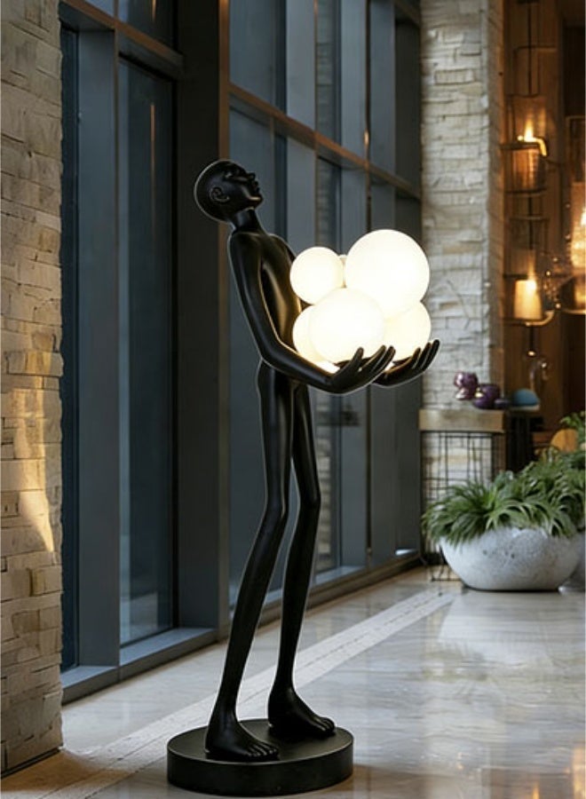 Floor Lamp Modern Creative Abstract Human Sculpture Floor Lamp - Modern Home Art Lighting, Artistic Fiberglass Standing Lamp with 6 Free G9 Bulbs, Warm Glow, Modern Luxury Decorative Lighting for Living Room/Hotel Lobby/Art Gallery/Shopping Mall - Image 1
