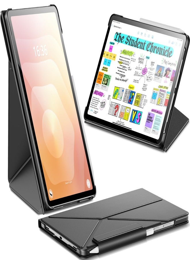 إنفيلاند جراب INFILAND لجهاز سامسونج جالاكسي تاب S11 2025 مقاس 11 بوصة بتقنية 5G طراز SM-X730/SM-X736B، جراب حماية نحيف، حامل مغناطيسي بزوايا متعددة بتقنية الأوريغامي، وظيفة التشغيل/الإيقاف التلقائي (أسود) - Image 1