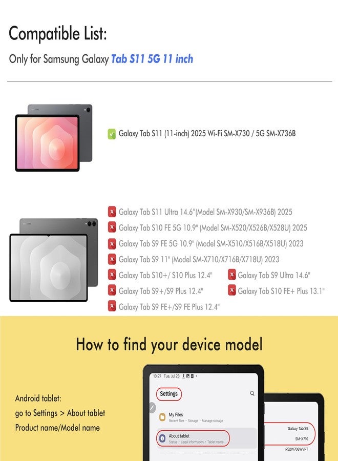 إنفيلاند جراب INFILAND لجهاز سامسونج جالاكسي تاب S11 2025 مقاس 11 بوصة بتقنية 5G طراز SM-X730/SM-X736B، جراب حماية نحيف، حامل مغناطيسي بزوايا متعددة بتقنية الأوريغامي، وظيفة التشغيل/الإيقاف التلقائي (أسود) - Image 2