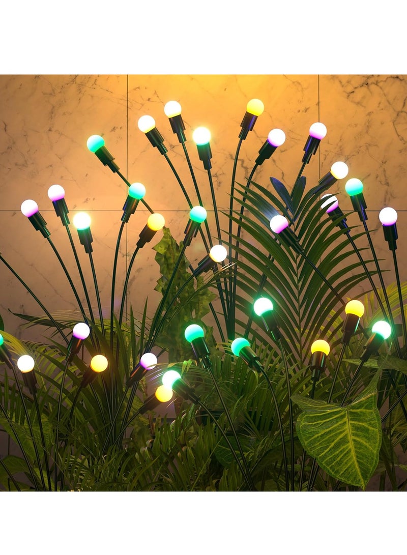 2 Pack Solar Garden Lights for Outdoor, Upgraded 8 LED Firefly Solar Swaying Lights, Sway by Wind, Waterproof Outdoor Lights Solar Powered for Yard Patio Pathway Decoration (color) - Image 1