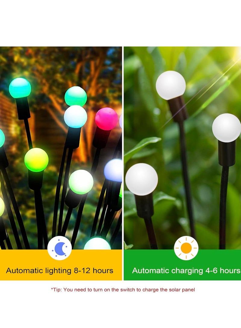 2 Pack Solar Garden Lights for Outdoor, Upgraded 8 LED Firefly Solar Swaying Lights, Sway by Wind, Waterproof Outdoor Lights Solar Powered for Yard Patio Pathway Decoration (color) - Image 2