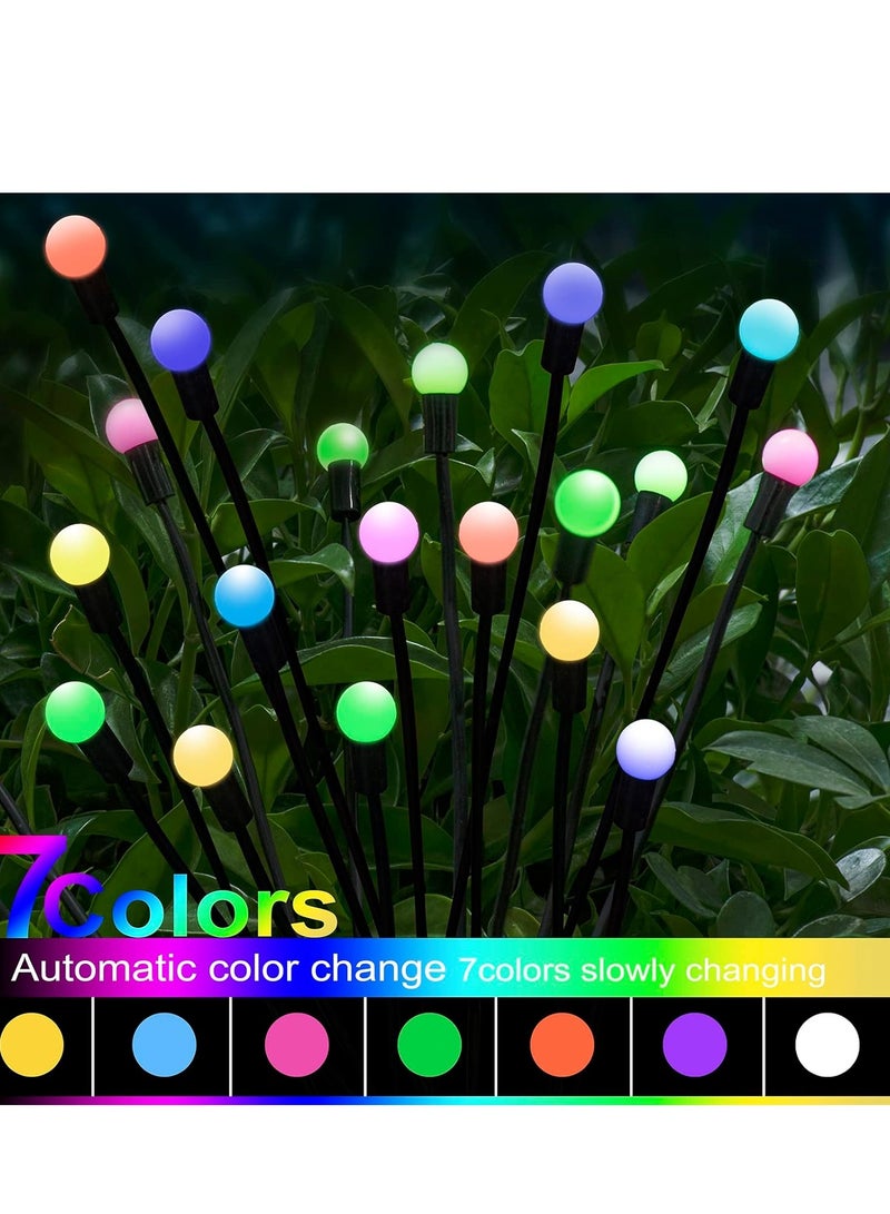 2 Pack Solar Garden Lights for Outdoor, Upgraded 8 LED Firefly Solar Swaying Lights, Sway by Wind, Waterproof Outdoor Lights Solar Powered for Yard Patio Pathway Decoration (color) - Image 3