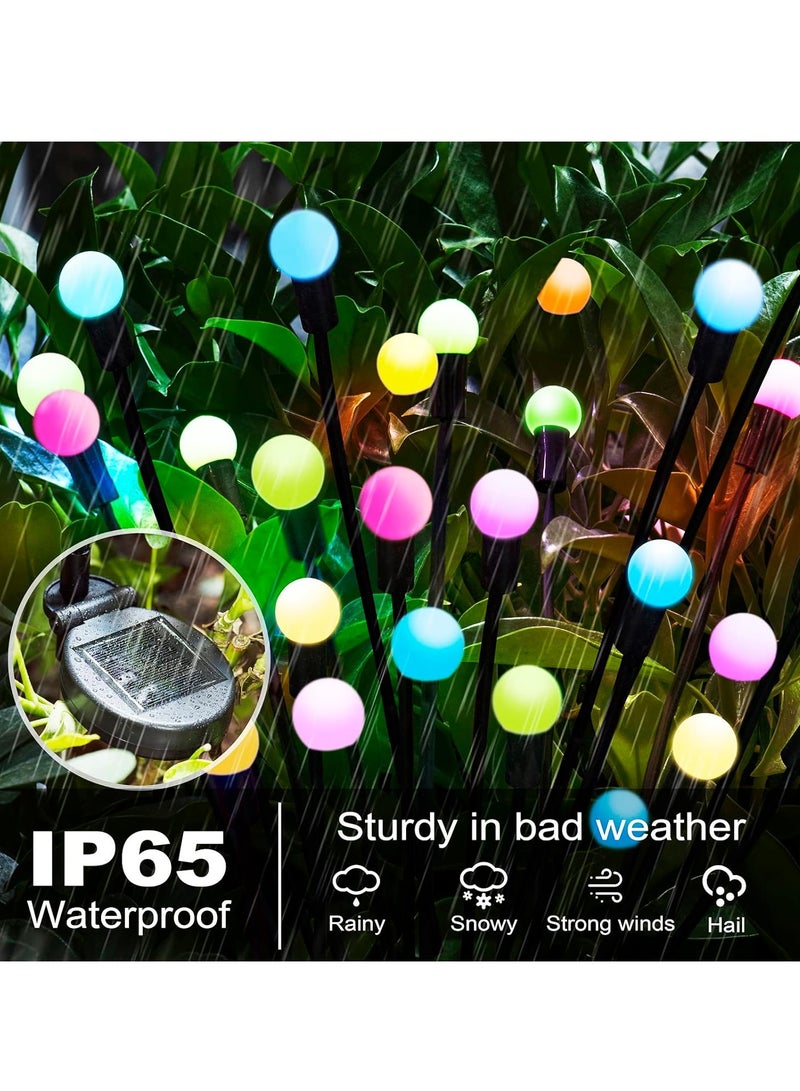 2 Pack Solar Garden Lights for Outdoor, Upgraded 8 LED Firefly Solar Swaying Lights, Sway by Wind, Waterproof Outdoor Lights Solar Powered for Yard Patio Pathway Decoration (color) - Image 4