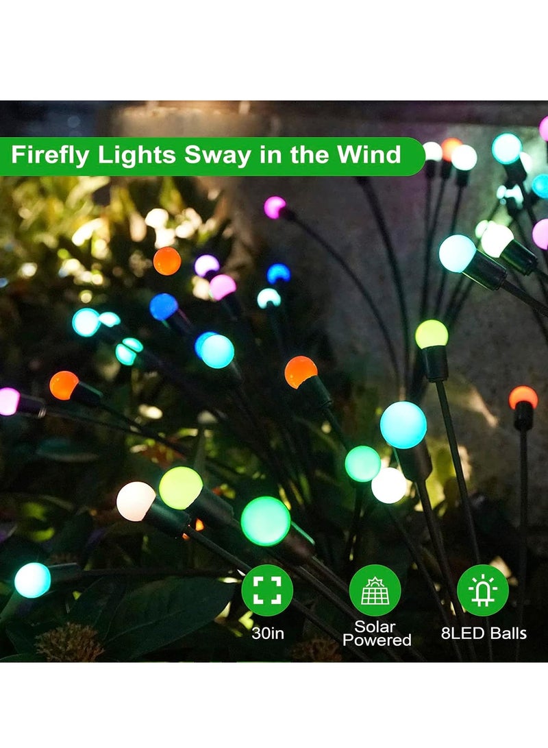 2 Pack Solar Garden Lights for Outdoor, Upgraded 8 LED Firefly Solar Swaying Lights, Sway by Wind, Waterproof Outdoor Lights Solar Powered for Yard Patio Pathway Decoration (color) - Image 5