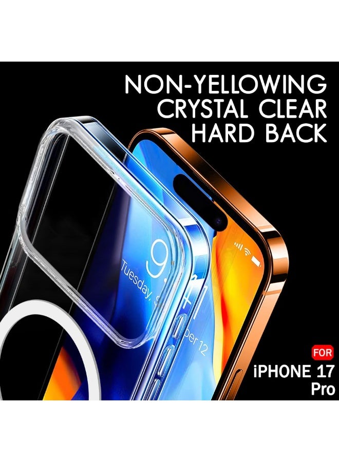 IPhone 17 Pro MagSafe Case Cover | Camera Protection | Hard Crystal Clear Back | Shockproof Bumper Case Cover for iPhone 17 Pro (Transparent) - Image 3