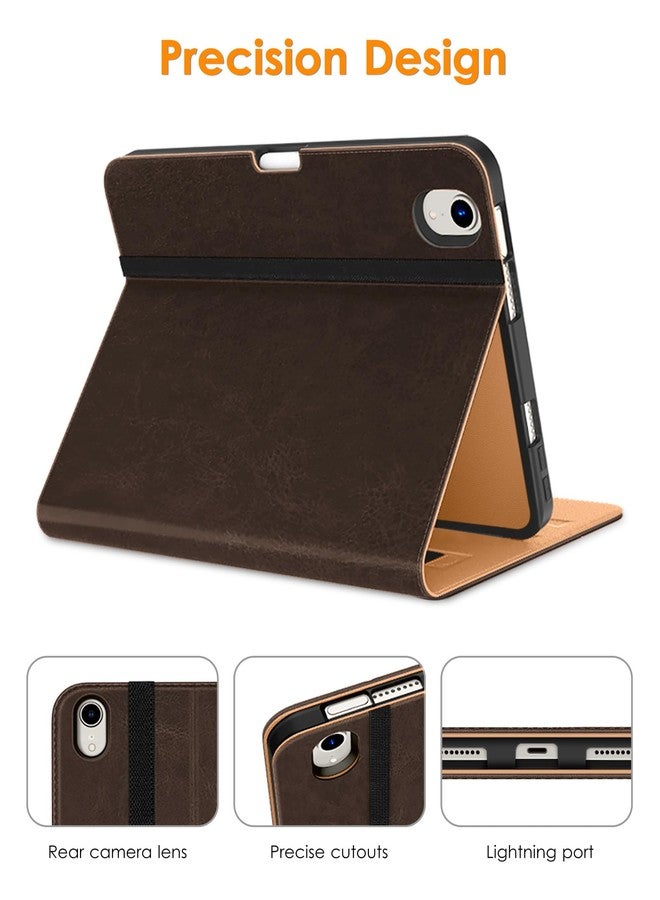 DTTO for iPad Mini 7th (A17 Pro) 2024/iPad Mini 6th Generation Case 2021 8.3 Inch, Premium Leather Business Folio Stand Cover for Mini 7/6 with Pencil Holder-Multiple Viewing Angles, Dark Brown - Image 5