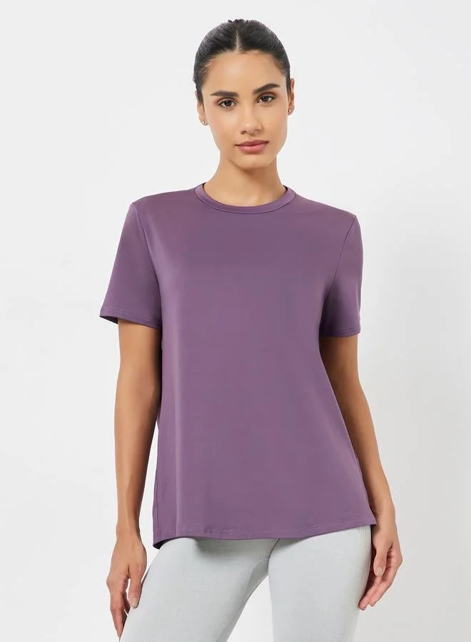 Styli Active  Back Mesh And Seam Detail Top for Women | Best Price UAE