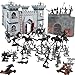 Plustopoy Medieval Castle Knight Toy Soldier Army Figurines DIY Assembled Cavalry Arrow Tower8 Knights and 8 Horse 36 Soldiers Simulated Siege War of Attack Castle Toy for Boys - Image 4