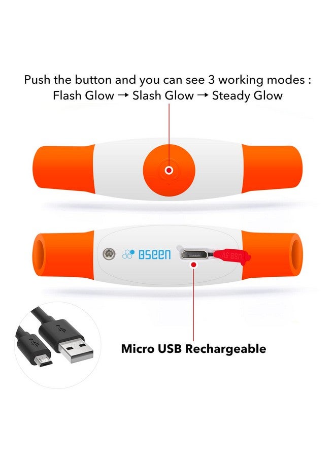 BSEEN LED Dog Collar, USB Rechargeable, Glowing pet Dog Collar for Night Safety, Fashion Light up Collar for Small Medium Large Dogs（Orange） - Image 2
