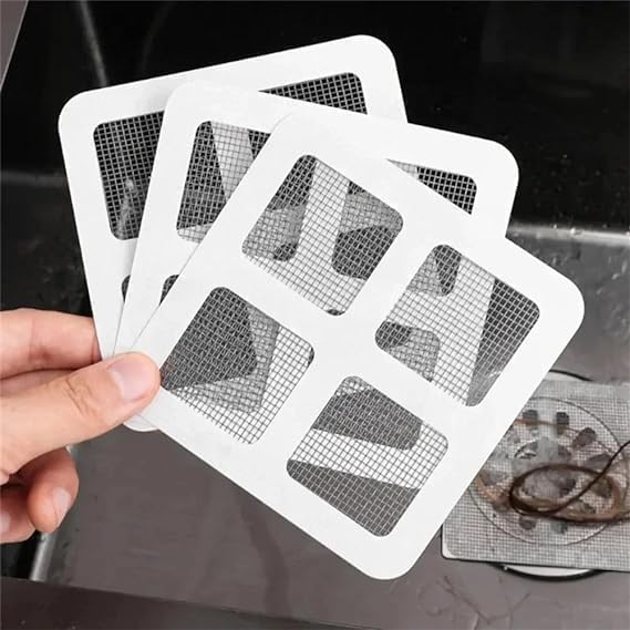 Botash Large Upgraded Drain Cover Hair Catcher Disposable Waterproof Drain Guard Mesh Stickers Drainage Jali Shower Drain Cover for Bathroom Floor Sink Bathtub(10Pcs) - Image 1