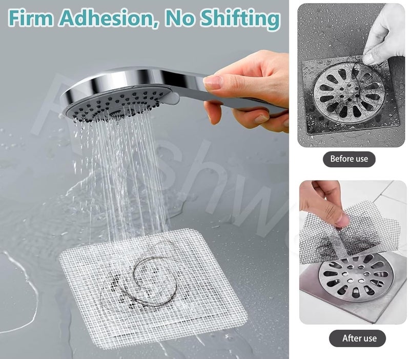 Botash Large Upgraded Drain Cover Hair Catcher Disposable Waterproof Drain Guard Mesh Stickers Drainage Jali Shower Drain Cover for Bathroom Floor Sink Bathtub(10Pcs) - Image 5