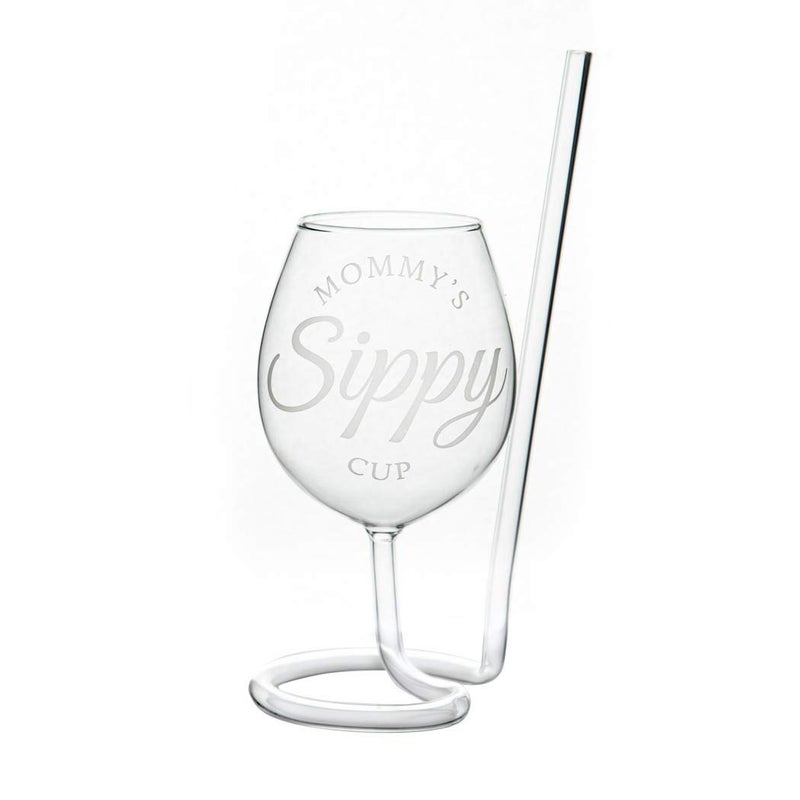 Daylily SIPSIP Wine Glass  The Wine Glass with a Straw  Mommys Sippy Cup