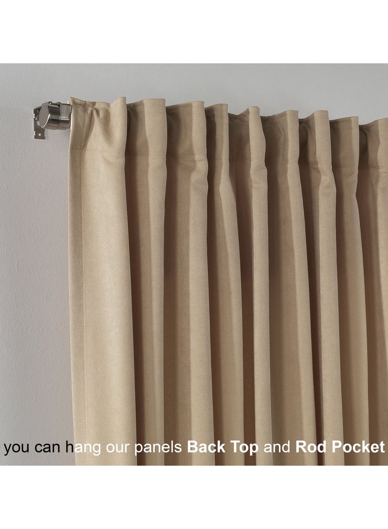 Zeenah Furniture Solid Color Home Decorative Curtains Velvet Look 2 Panels Hanging Back Tap & Rod Pocket Living Room Nursery Room Kitchen Office Windows Home Decoration - Image 3