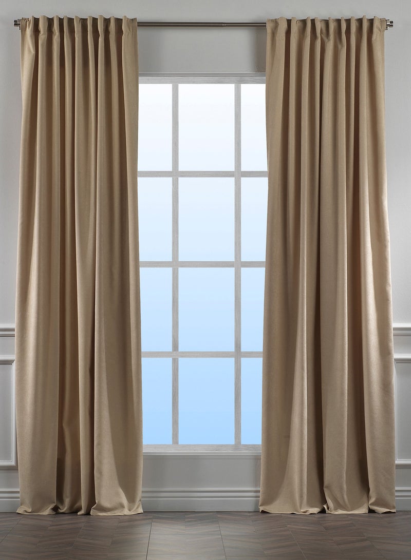 Zeenah Furniture Solid Color Home Decorative Curtains Velvet Look 2 Panels Hanging Back Tap & Rod Pocket Living Room Nursery Room Kitchen Office Windows Home Decoration - Image 1