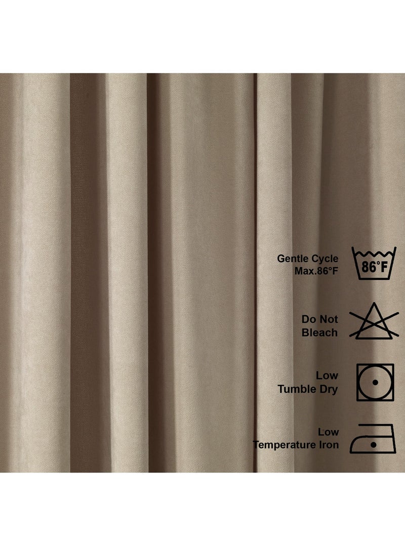 Zeenah Furniture Solid Color Home Decorative Curtains Velvet Look 2 Panels Hanging Back Tap & Rod Pocket Living Room Nursery Room Kitchen Office Windows Home Decoration - Image 4