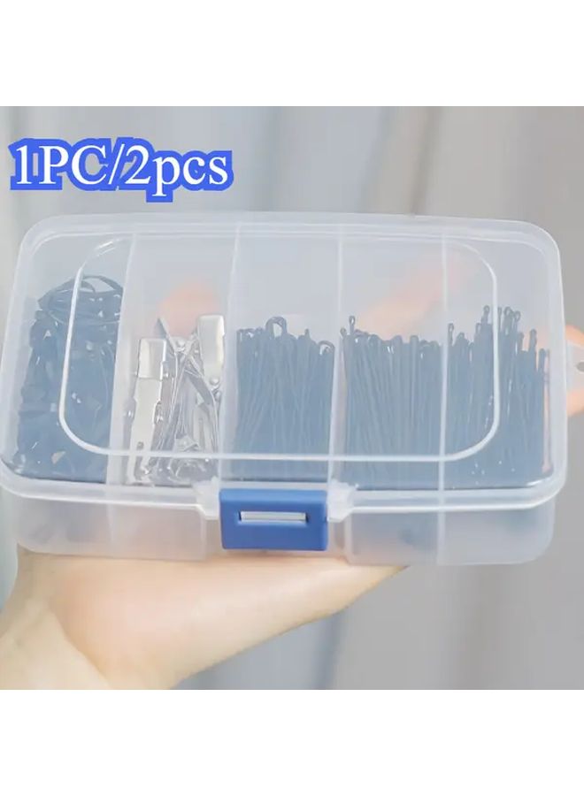 2pcs Multi Functional Portable Medicine Packaging And Storage Box Hair Clip Organizer For Travel Home Dormitory Women Girls - Image 1
