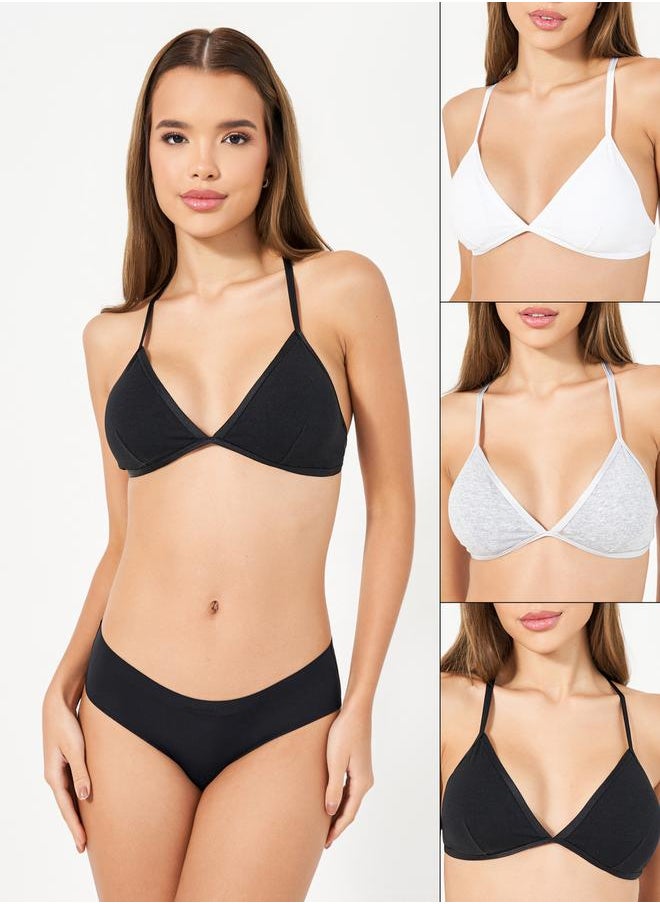 Styli - Pack of 3 - Non Padded Non Wired Solid Bralette - Image 1