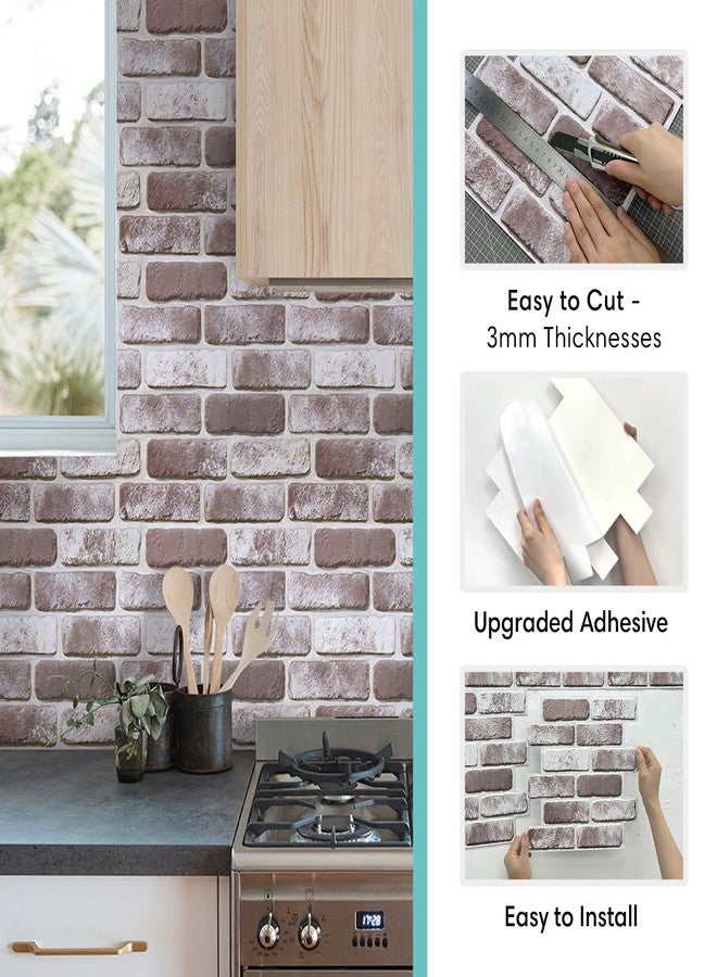 Commomy 10 Pcs 3D Faux Brick Wall Panels -11.8"X11.8" Small Size UltraLight PVC Peel and Stick Brick Farmhouse DIY Self-Adhesive Wall Tile Faux Brick Paneling for Living Room,Bedroom,Kitchen,Fireplace - Image 5
