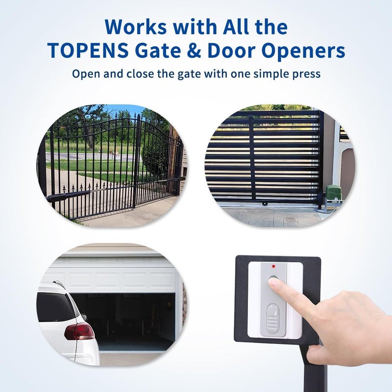 TOPENS TC173 Wireless Push Button for Automatic Swing Sliding Gate Opener Surface Mounted Portable Switch Accessory - Image 3