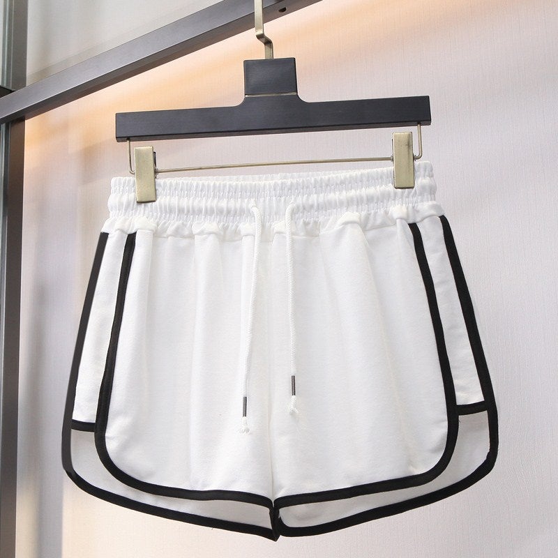 Summer Quick-drying Girls Casual Sports Shorts Outer-wear Yoga Womens plus size Loose Fitness Running Hot Pants Wide-leg Pants white 