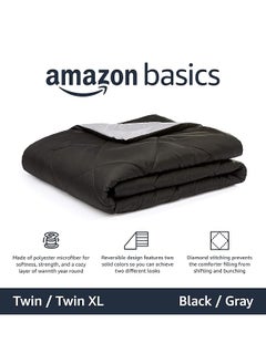 erorex Reversible Lightweight Microfiber Comforter Blanket Twin Twin Xl Black Gray  - Image 2