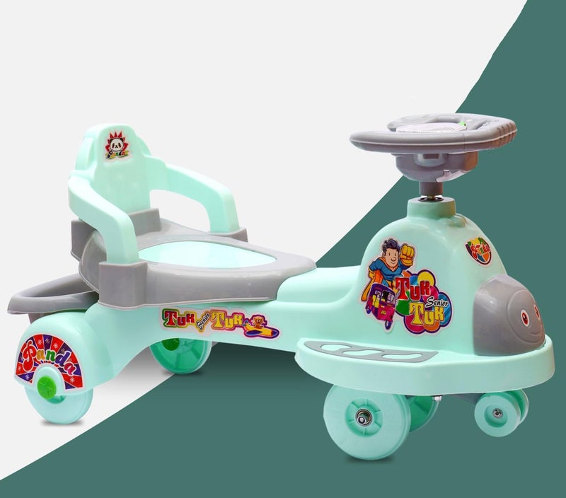 KIDBITKART Tuktuk Car Musical With Lights Plasma Car Ride On For Kids,Baby Car,Ride On Magic Car For Kids 2 To 8 Years Boys Girls (Grey) - Image 1