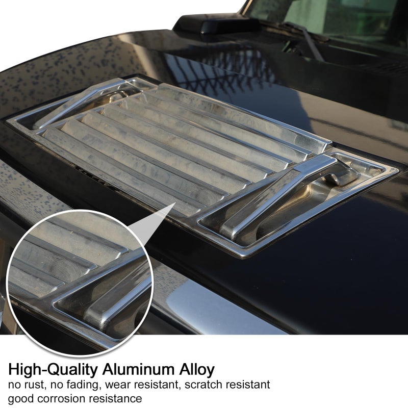 Generic PIUGILH Front Hood Deck Vent Panel Grille Hood Trim Cover Fit for Hummer H2 2003-2009 Accessories, Hood Top Trim Cover (Bright)  - Image 2